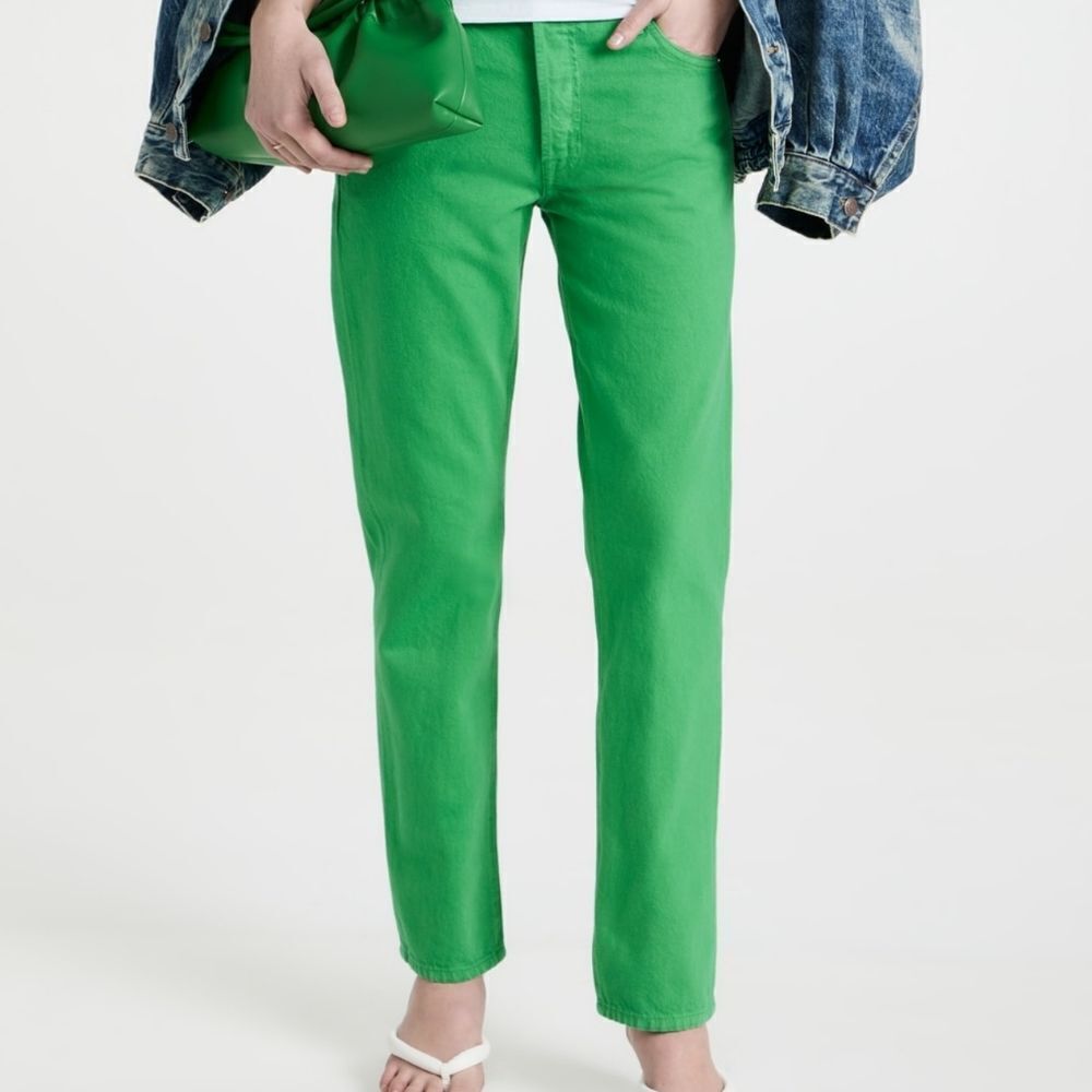 Frame Denim Le Slouch Jeans in Grass Green size 32